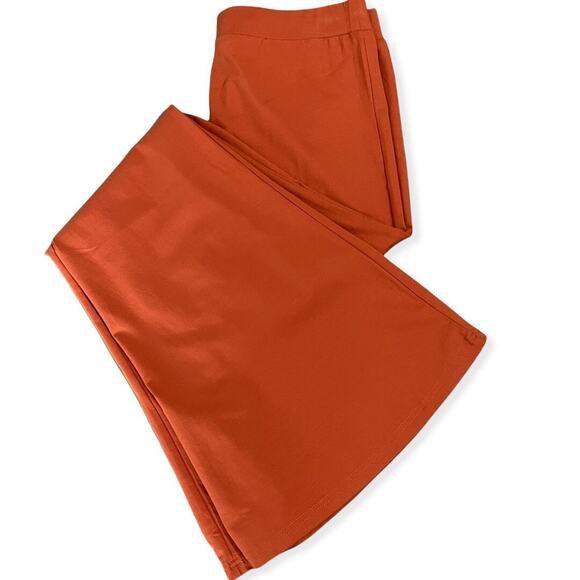 Hem & Thread Wide Leg Pull On Pants Women's Small Orange Boho Casual Stretch NEW - Picture 4 of 7